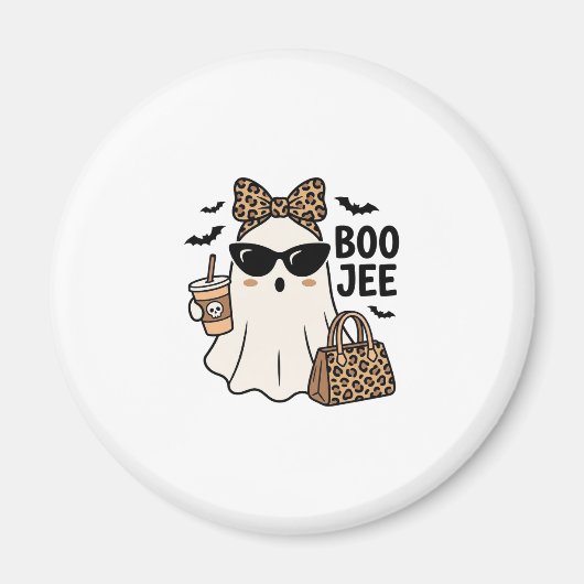 Boo Jee Geest Halloween Luipaard Boog Vector Ontwe Magneet (Voorkant)