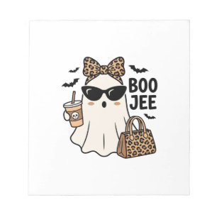 Boo Jee Geest Halloween Luipaard Boog Vector Ontwe Notitieblok
