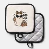 Boo Jee Geest Halloween Luipaard Boog Vector Ontwe Pannenlap (Voorkant / Achterkant)