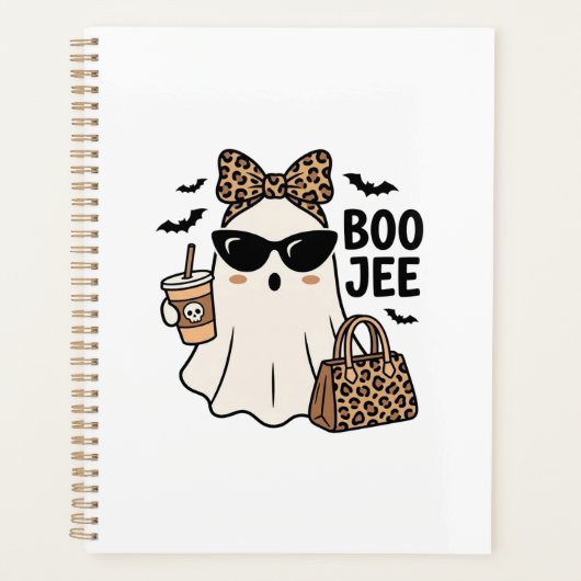 Boo Jee Geest Halloween Luipaard Boog Vector Ontwe Planner (Voorkant)