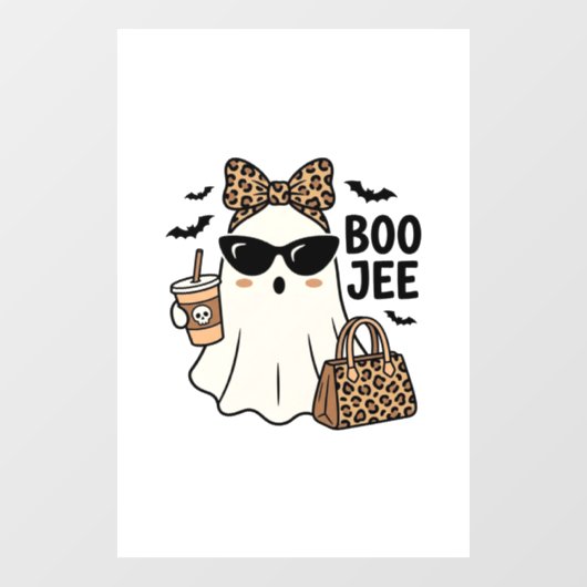 Boo Jee Geest Halloween Luipaard Boog Vector Ontwe Raamsticker (Vel)