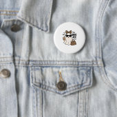 Boo Jee Geest Halloween Luipaard Boog Vector Ontwe Ronde Button 5,7 Cm (In situ)