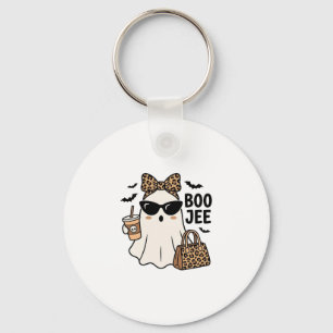 Boo Jee Geest Halloween Luipaard Boog Vector Ontwe Sleutelhanger