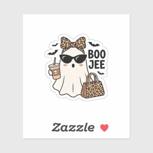 Boo Jee Geest Halloween Luipaard Boog Vector Ontwe Sticker (Vel)