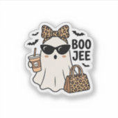 Boo Jee Geest Halloween Luipaard Boog Vector Ontwe Sticker (Voorkant)