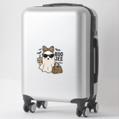 Boo Jee Geest Halloween Luipaard Boog Vector Ontwe Sticker (Koffer)