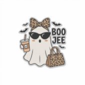 Boo Jee Geest Halloween Luipaard Boog Vector Ontwe Sticker (Voorkant)