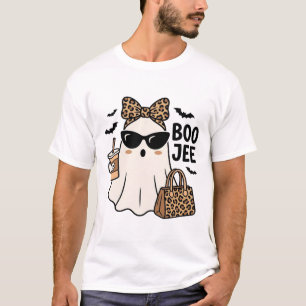 Boo Jee Geest Halloween Luipaard Boog Vector Ontwe T-shirt