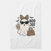 Boo Jee Geest Halloween Luipaard Boog Vector Ontwe Theedoek (Verticaal)
