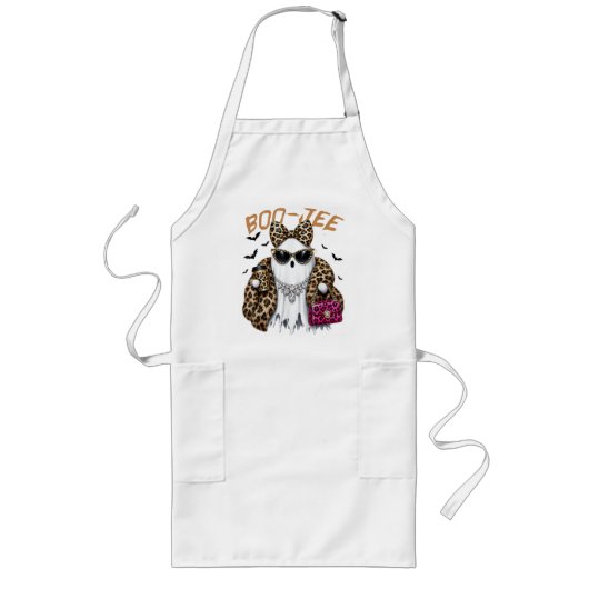 Boo-JEE Geest Luipaard Coquette Halloween Lang Schort (Voorkant)