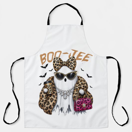 Boo-JEE Geest Luipaard Coquette Halloween Schort (Voorkant)
