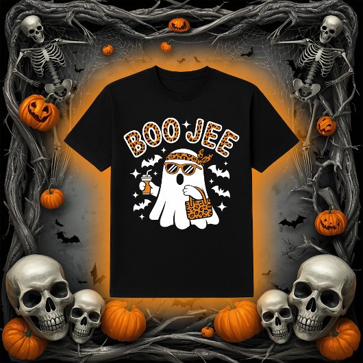 Boo-Jee Geest | Trendy Luipaardprint Halloween T-shirt