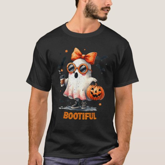 Boo Jee Ghost Drink koffiecoquette Bow Hallowe T-shirt (Voorkant)