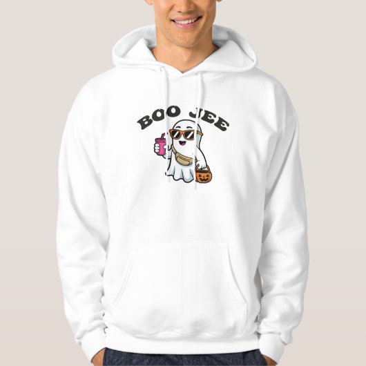 BOO-JEE Ghost – Funny Boujee Halloween Design Hoodie (Voorkant)