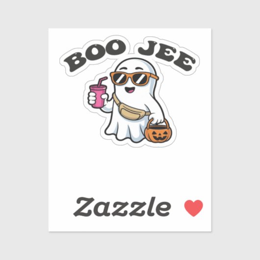 BOO-JEE Ghost – Funny Boujee Halloween Design Sticker (Vel)