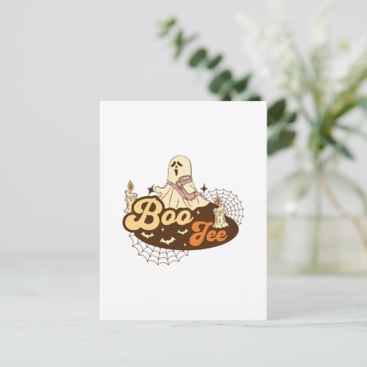 Boo-Jee Ghost Halloween grappig Briefkaart (Staand voorkant)