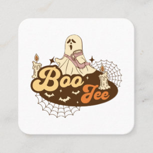 Boo-Jee Ghost Halloween grappig Vierkante Visitekaartje