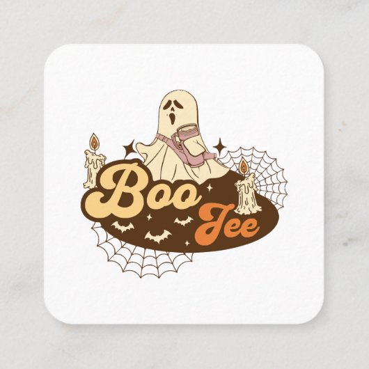 Boo-Jee Ghost Halloween grappig Vierkante Visitekaartje (Achterkant)