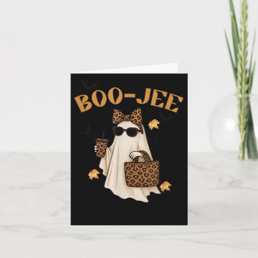 Boo-jee Ghost, Leopard Spooky Season, Halloween Co Kaart (Voorkant)