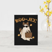 Boo-jee Ghost, Leopard Spooky Season, Halloween Co Kaart (Gele Bloem)