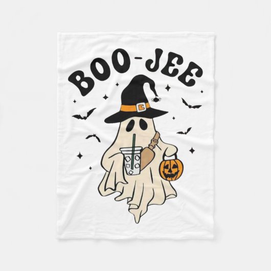 Boo Jee Ghost Schattige Grappig Halloween Fleece Deken (Voorkant)