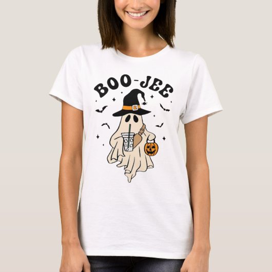 Boo Jee Ghost Schattige Grappig Halloween T-shirt (Voorkant)