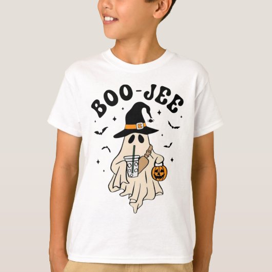 Boo Jee Ghost Schattige Grappig Halloween T-shirt (Voorkant)
