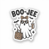 BOO-JEE Ghost – Stylish Halloween Diva Design Sticker (Voorkant)