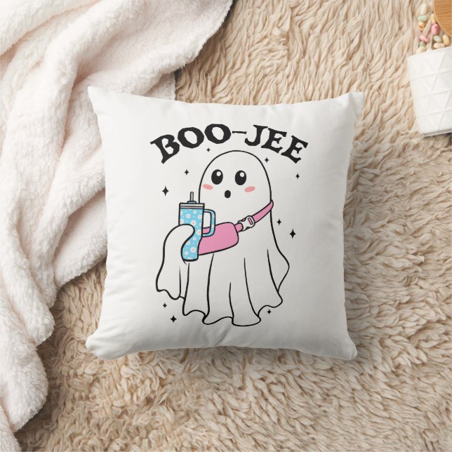 Boo Jee Grappig Halloween Ghost Retro Kussen (Deken)