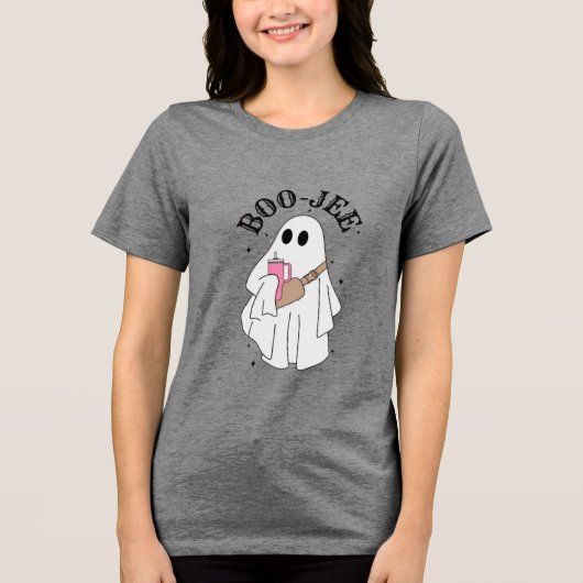 Boo JEE Grappig Halloween Tri-Blend Shirt (Voorkant)