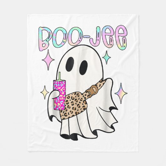Boo Jee Grappige Halloween Geest Fleece Deken (Voorkant)