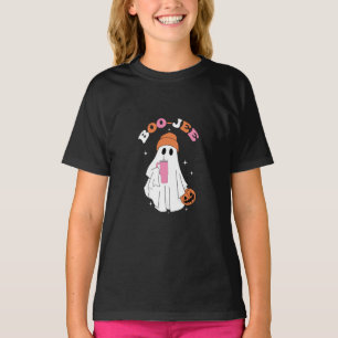 BOO JEE Grappige Halloween Geest Koffie Pompoen T-shirt