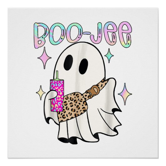 Boo Jee Grappige Halloween Geest Perfect Poster (Voorkant)