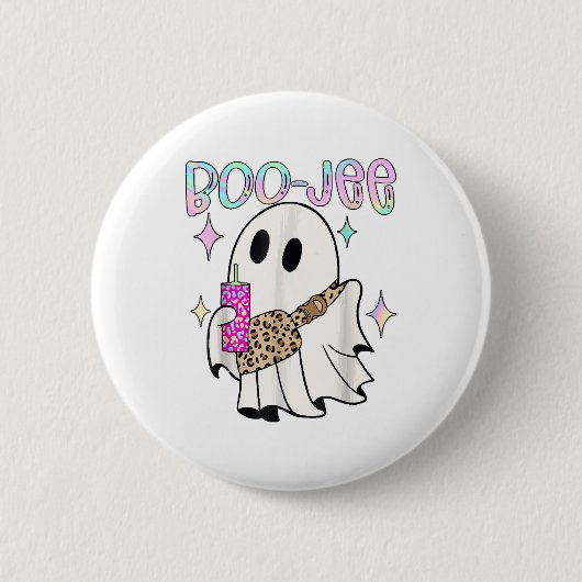 Boo Jee Grappige Halloween Geest Ronde Button 5,7 Cm (Voorkant)