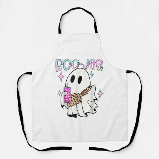Boo Jee Grappige Halloween Geest Schort (Voorkant)