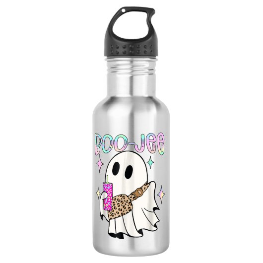 Boo Jee Grappige Halloween Geest Waterfles (Voorkant)