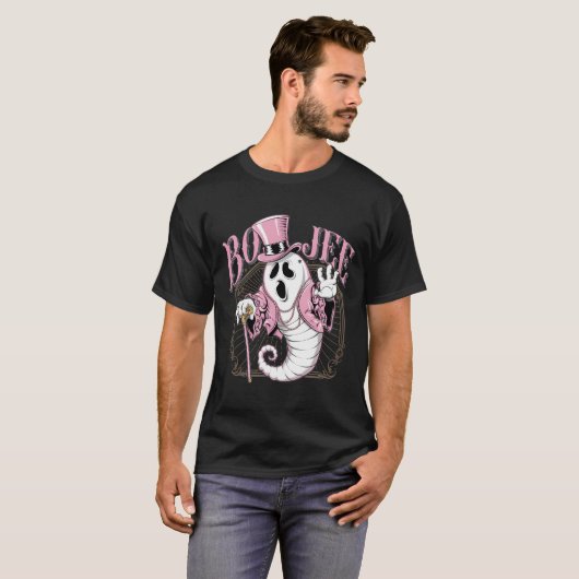 Boo Jee Halloween Boujee Boo Jee Ghost Pink T-Shir T-shirt (Voorkant volledig)