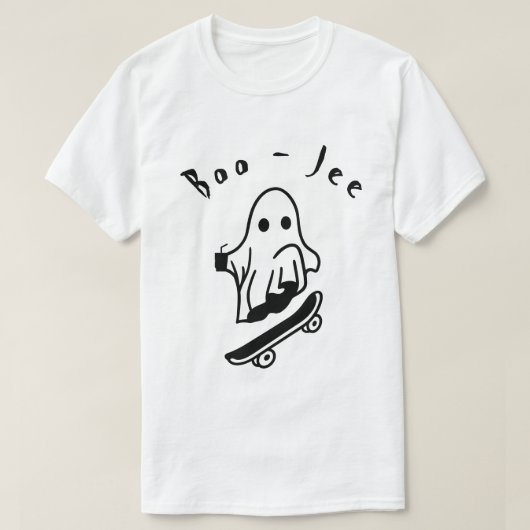 Boo Jee Halloween Ghost Cool Schaatsen Spooky Draw T-shirt (Design voorkant)