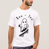 Boo Jee Halloween Ghost Cool Schaatsen Spooky Draw T-shirt (Voorkant)