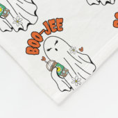Boo-Jee Halloween Ghost met ijskoffie in de hand Fleece Deken (Hoek)