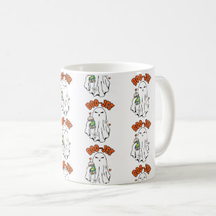 Boo-Jee Halloween Ghost met ijskoffie in de hand Koffiemok