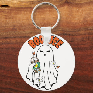 Boo-Jee Halloween Ghost met ijskoffie in de hand Sleutelhanger