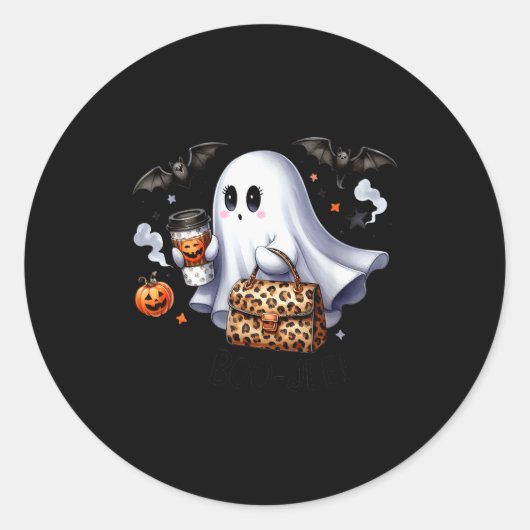 Boo Jee Halloween Ghost Party Costume Women Girl Ronde Sticker (Voorkant)
