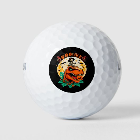 BOO-Jee Halloween: T-Rex & Skeleton Fun Design! Golfballen (Voorkant)
