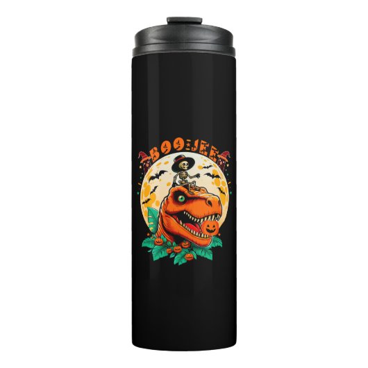 BOO-Jee Halloween: T-Rex & Skeleton Fun Design! Thermosbeker (Voorkant)