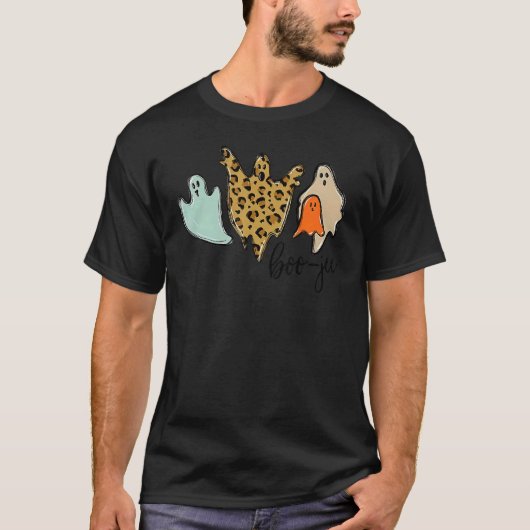 Boo jee Leopard Halloween Ghost T-shirt (Voorkant)