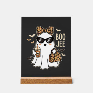 Boo Jee Lief Geest Halloween Luipaard Ontwerp_1 Acryl Bord