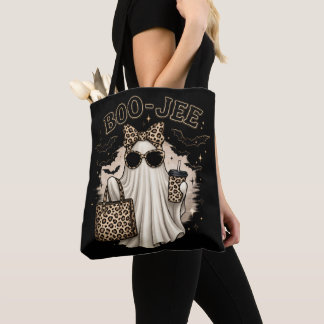 Boo-Jee Luipaard Geest Halloween Boodschappentas Tote Bag