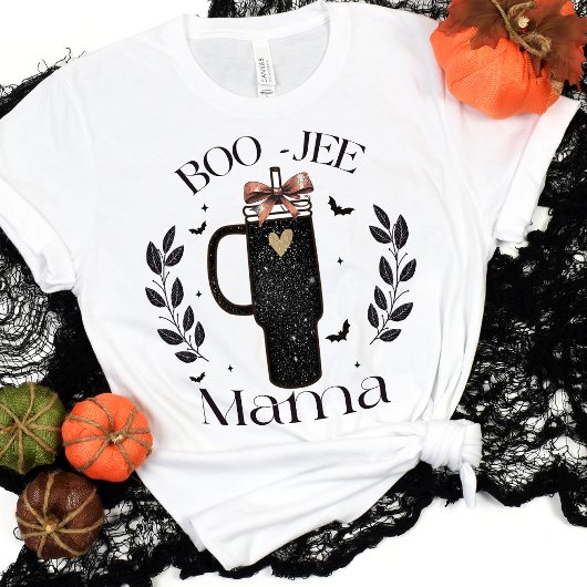 Boo Jee Mama Bats Bow Halloween Grappig T-shirt