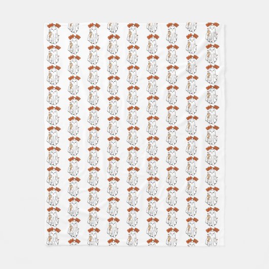 Boo-Jee Schattigee Halloween Ghost Met 40oz Tumble Fleece Deken (Voorkant)